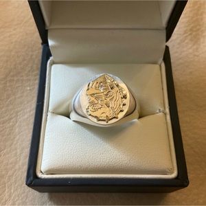 10K Gold UGA BULLDOGS University of Georgia Sterling Silver Signet Ring